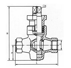 内螺纹三通旋塞阀结构图