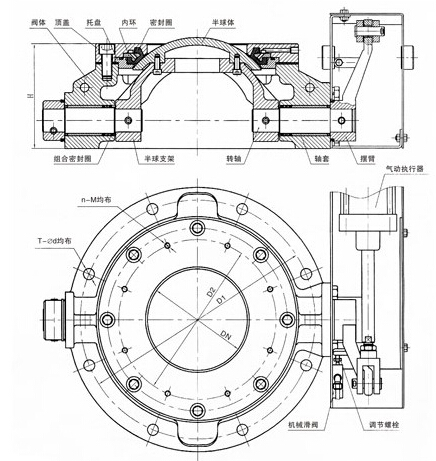 充气式圆顶阀结构图