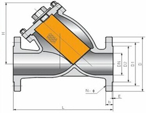 不锈钢Y型过滤器结构图