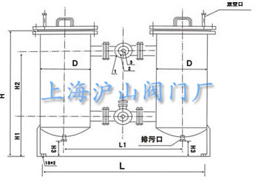 SLST双桶切换过滤器主要外形和连接尺寸