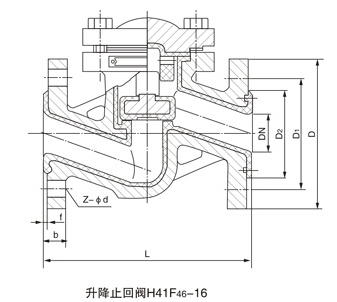 升降式衬氟止回阀结构图