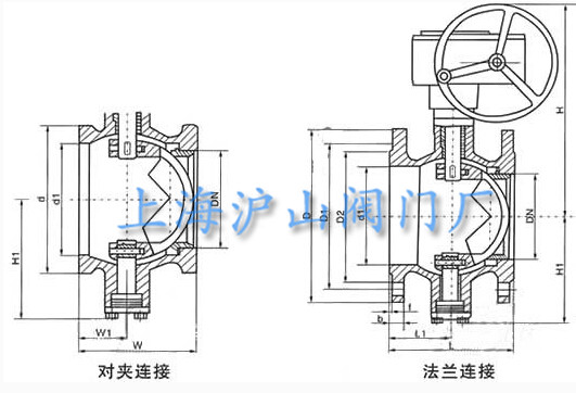 手动V型球阀结构图