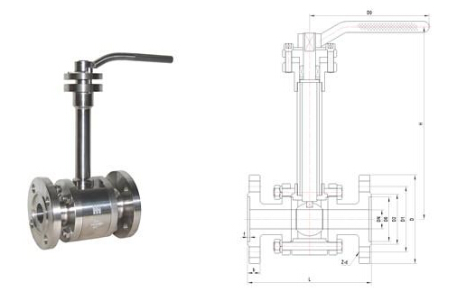 DQ41F-40P低温锻钢球阀结构图