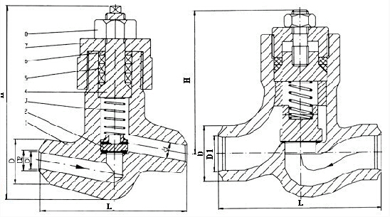 H61Y高压焊接止回阀结构图
